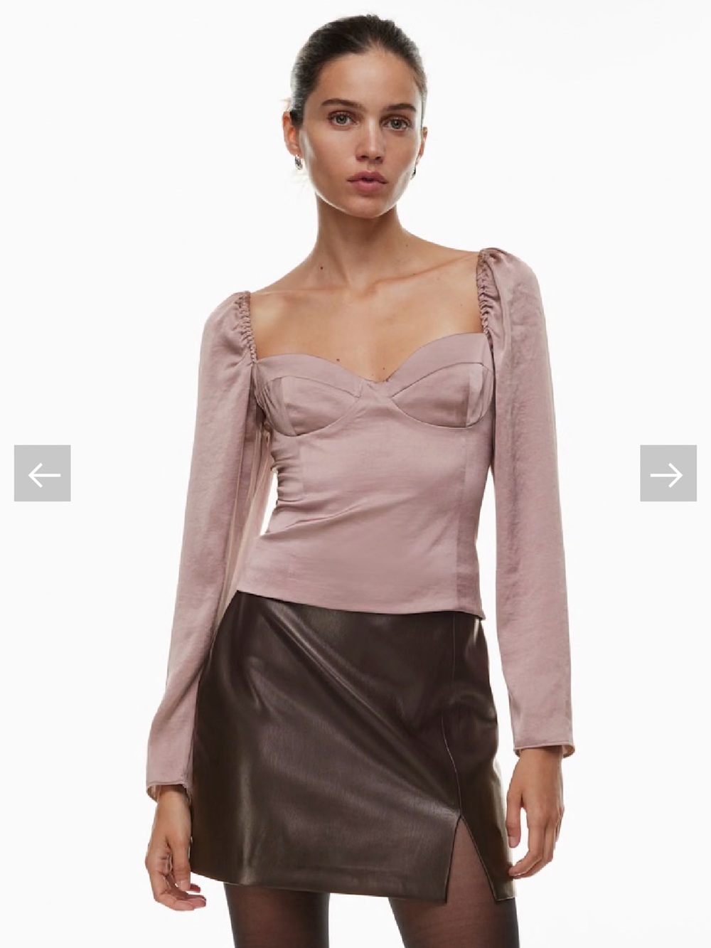 Aritzia Wilfred New Novella Satin Blouse